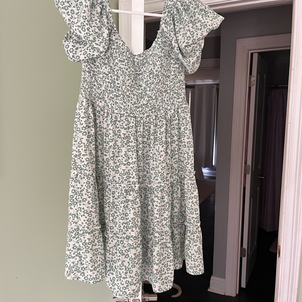 Floral Green baby doll Dress